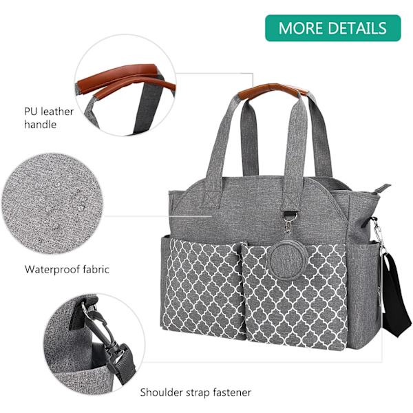 Baby Nappy Changing Tote Bag, Multi-Funktionel Vandtæt Baby Chang