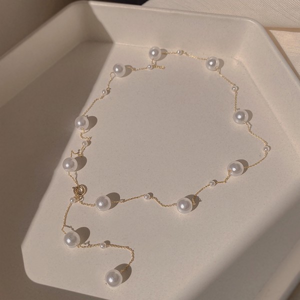 925 argent sterling collier de perles one more wear premium sens long pull chaîne femme