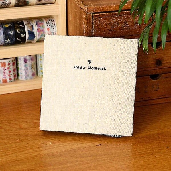 Linen Hardcover Photo Album 100 Photos Large Capacity For Family Wedding Vacation About 10cm Beige（Beige）