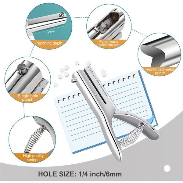 Single Hole Punch 2 Inch Reach Deep Throat Heavy Duty Hole Punch Tab