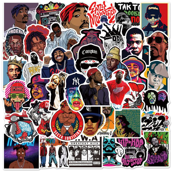 Hip hop -tarrat - 50 kpl moniväri