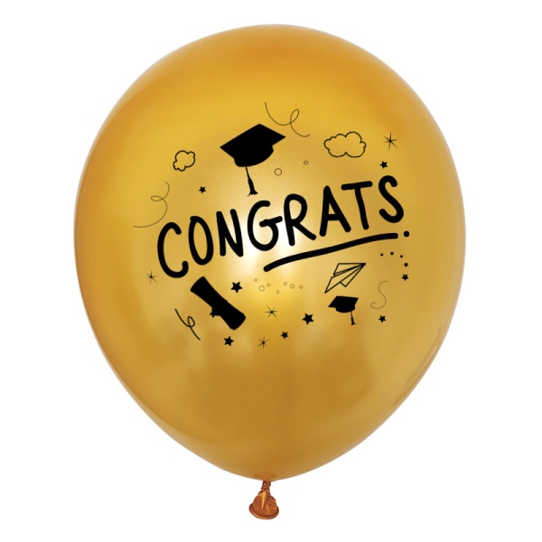 2023 Graduationsballoner Kit 45stk Sort og Guld Graduations Latexballoner Konfetti Ballon til College High School Graduationsdekorationer