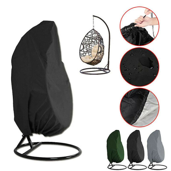 Oxford Zipper Hanging Chair Protective Cover 230 X 200cm Waterproof Protective Cover For Garden And Outdoor（Black）