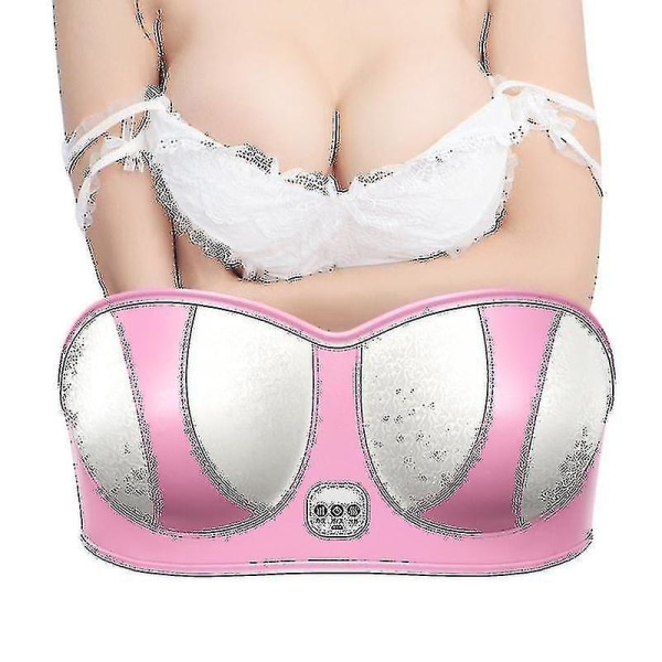 Electric Chest Enlarge Massager Breast Enhancer Booster Värmebröststimulatorplugg i rosa