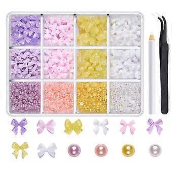 1 Ask 3D Fjärilsnaglar Berlocker Tillbehör Blandade Nageldekor Strass Hantverk Nagelkonst för Nagelentusiaster 12FH08
