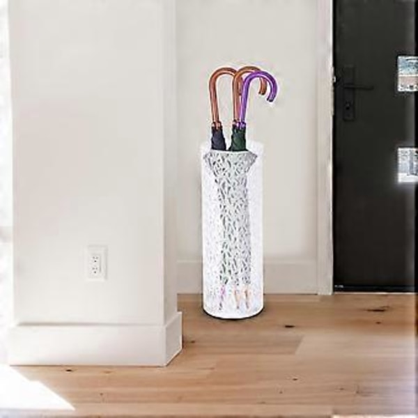 Metallförvaringshink för paraplyer & torkade blommor – Vit 42cm x 15cm