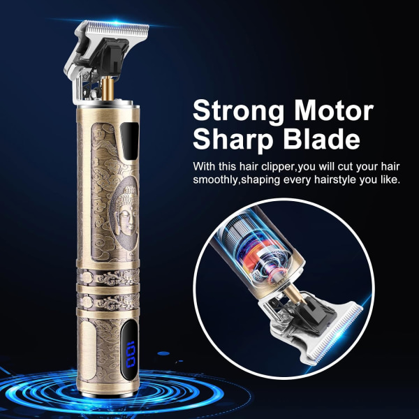 Men's hair clipper, professional hair and beard trimmer, recharge