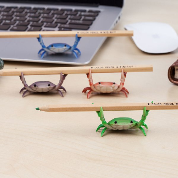 Ny japansk kreativ sød krabbe penneholder vægtløftning krabber penneholder stativ opbevaringsstativ gave brevpapir