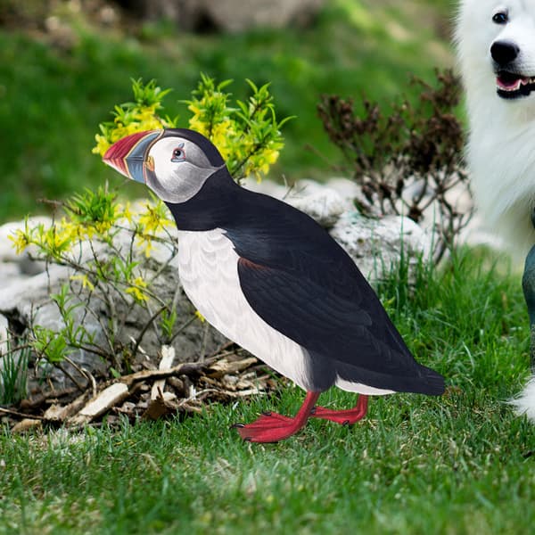 Sort/hvid 3D akryl andefigur til haven