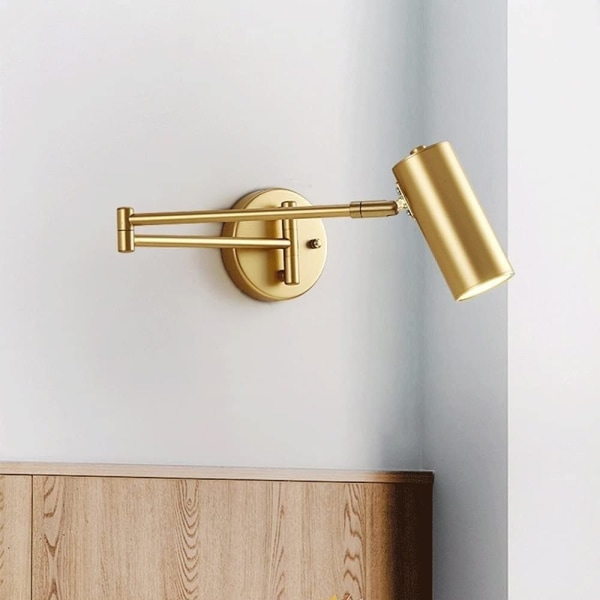Modern justerbar vägglampa i metall, varmt ljus 3000K med lång R