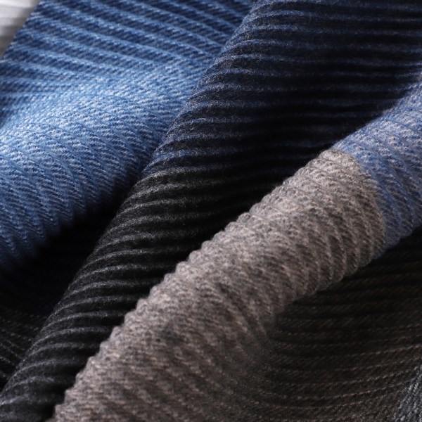Blå Polyester Bomull Rutig Halsduk Flerfärgad Linje Lång Tjock Varm
