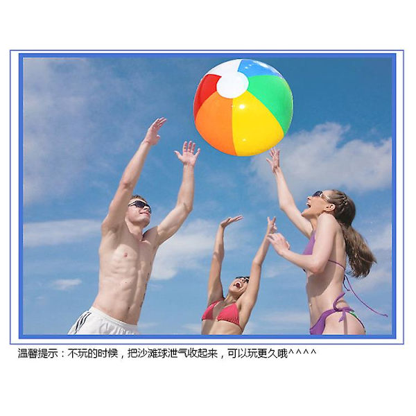 Oppustelige flerfarvede regnbue-strandbolde til poolen, sommerfester, gaver og dekorationer til børn
