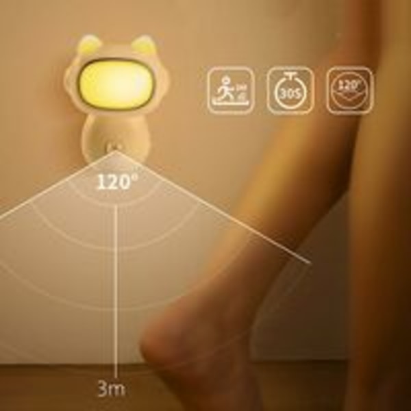 Kreativ tecknad robot nattlampa, mänsklig kropps induktionsnattlampa