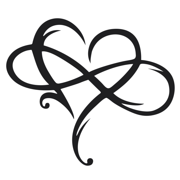 Väggbonader Metallhjärta Väggkonst, Infinity Symbol Present för bröllop