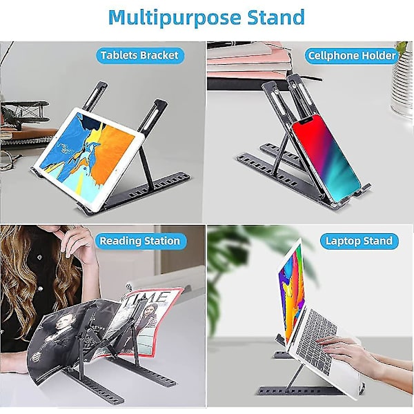 Laptopstativ för skrivbordshöjd Justerbar Aluminium Dj Laptop Riser Datorstativ