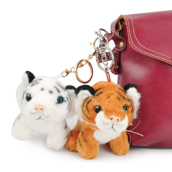 Baby tiger hänge zodiac tiger nyckelring docka plysch leksaksväskor tillbehör ryggsäck hängen