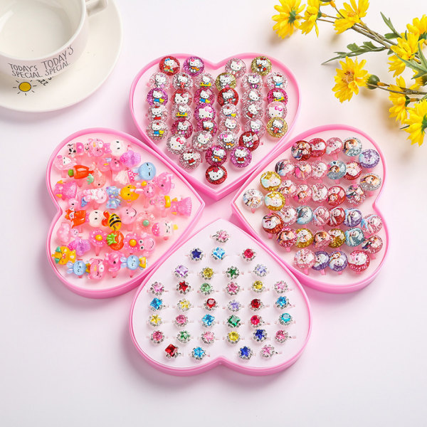 50 pieces children's rings girls' rings small