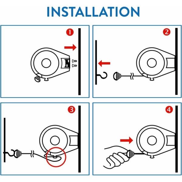 15m Retractable Clothesline, Veldig Sterk og Holdbar Clothesline,