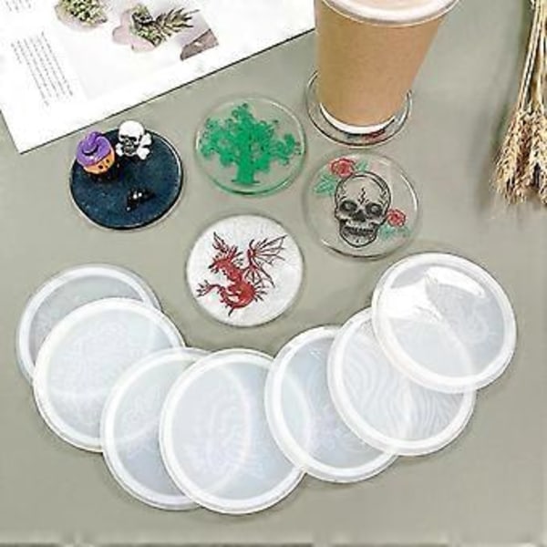 Dinosaurhodeskallemønster Brikke Silikonform Dyrekopp Matte Resin Form Epoksyform for DIY Matte Kopp Smykkefremstilling 3