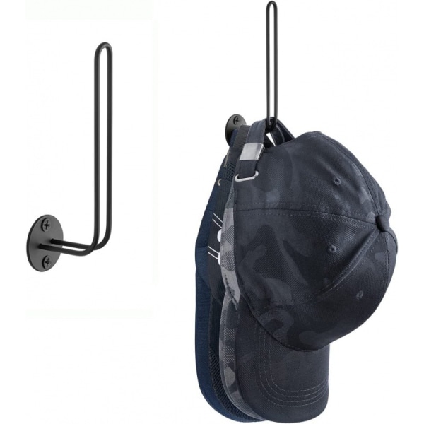 Hatteorganisator for Baseball Caps, Set med 2 Vegghattstativ 5 Tommer
