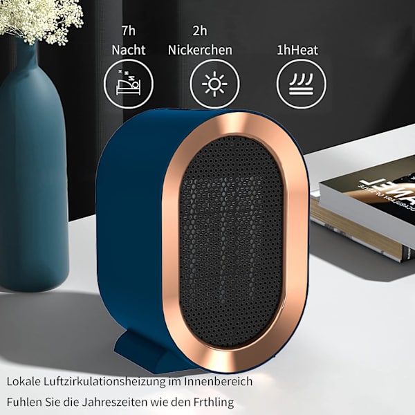 1200w Bärbar Keramisk Plug In Fläktvärmare, 2 Lägen Säker, Energisparande, Tyst, Flera Skydd, Lågt Ljud Överhettning (EU-kontakt)