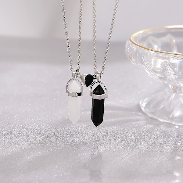 Bff Halsband För 2 Kristall Charms Bästa Vän Halsband Hänge Vänskap Halsband Matchande Halsband För Par Gåvor（B）