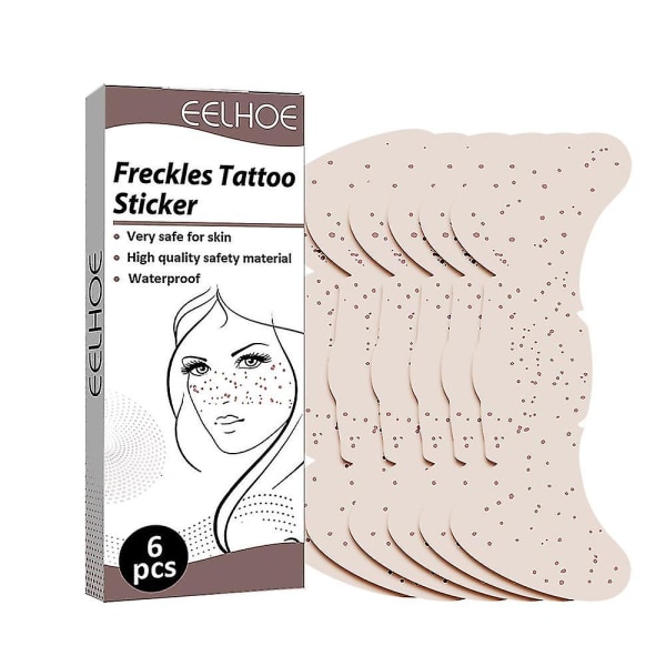 Fake Freckles Sticker Freckle Patch Fixed to Face Engångs-tatueringsklistermärken 6st