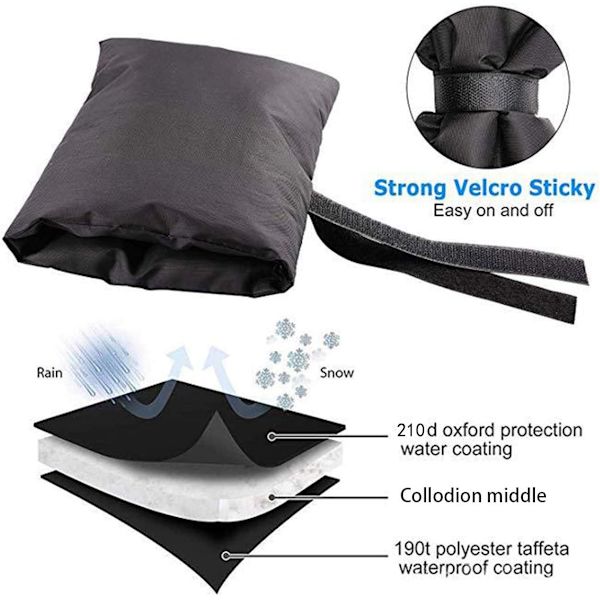 210D, 18 * 25CM Velcro isoleringsdæksel, vinter frostvæske, udendørs