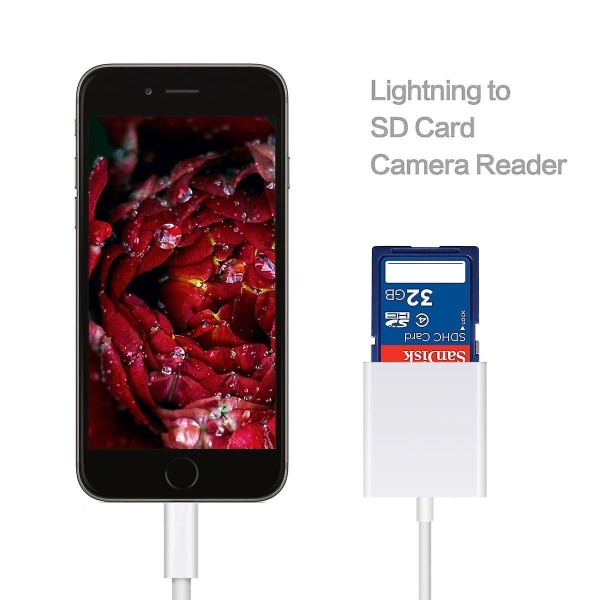 2 i 1 SD-kort kameraläsare Adapter för Ios Android
