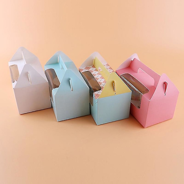 5 stk./parti 2 kopper bage transparent kageæske med fast bundbakke Diy bryllup fest spisestue dekorationsartikler