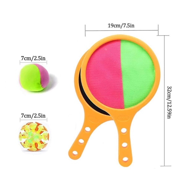 Orange Paddle Catch Ball Racket Set Sport Game Toys Toss Set Disc Paddle Tennis Game Sucker