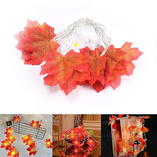3m / 20LED Konstgjorda Lönnlöv Garland Höstlöv String Lights