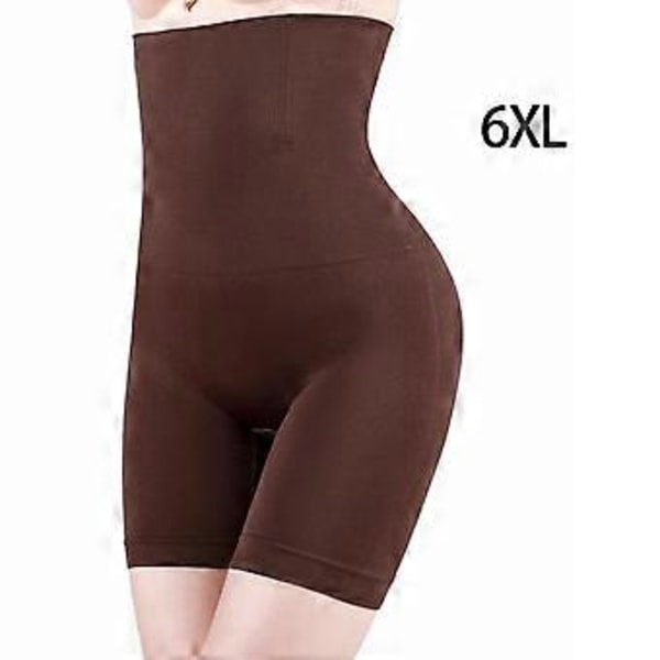 Højtaljede Body Shaper Boyshorts Taljeslankende og Rygudglattende Shapewear til Kvinder (Kaffe 6XL) Coffee 6XL
