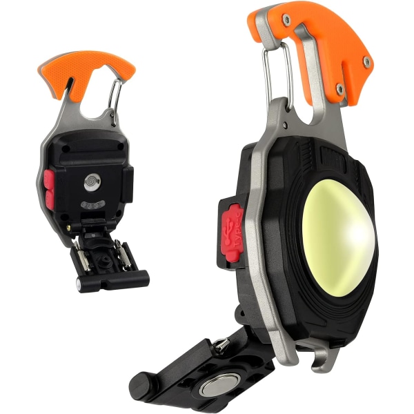 Mini Portable Work Light Uppladdningsbar ficklampa Nyckelring Inspektera