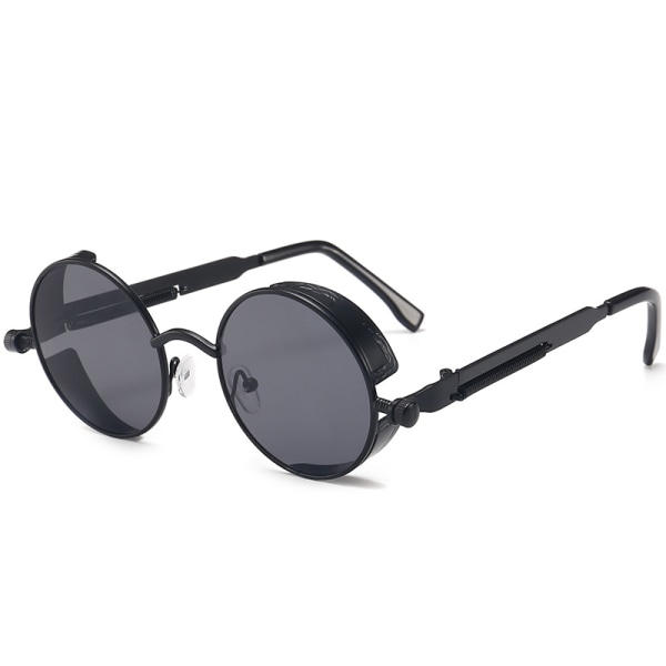 Steampunk-stil runde vintage polariserede solbriller retro briller UV400 beskyttelse metalramme