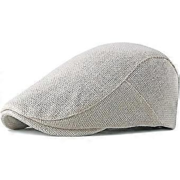 Herr Flat Cap Newsboy Keps Basker Keps Tillverkad av Bomull Fladdermus Hatt för Vår och Höst Mörkbeige light beige