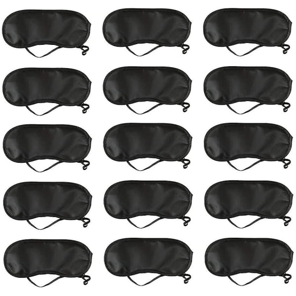 15 Pack Soft Eye Sleep Masks With Nose Pad Black