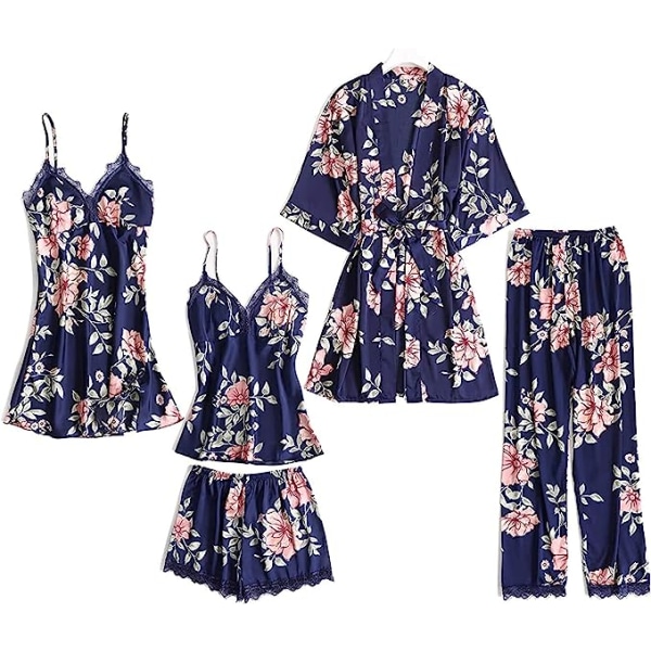Dames Silke Pyjamas Sæt Pyjamas Piger Damer Pyjamas Satin Pyjamas