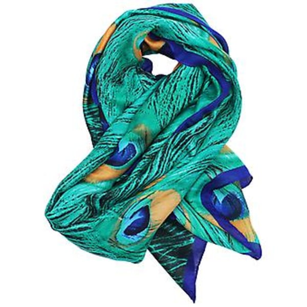Sidenscarf Dam Vår Sommar Imitationssilke Tryckt Scarf Axelscarf