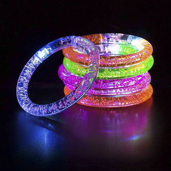 Pcs Blinkende Armbånd Gjenbrukbare Fargerike Akryl LED Armbånd for Halloween Jul Konsert Bryllup Fest Dekorasjon Leke Tilfeldige Farger