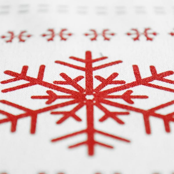 Snögubbe tryckt julbordslöpare julduk 180 x
