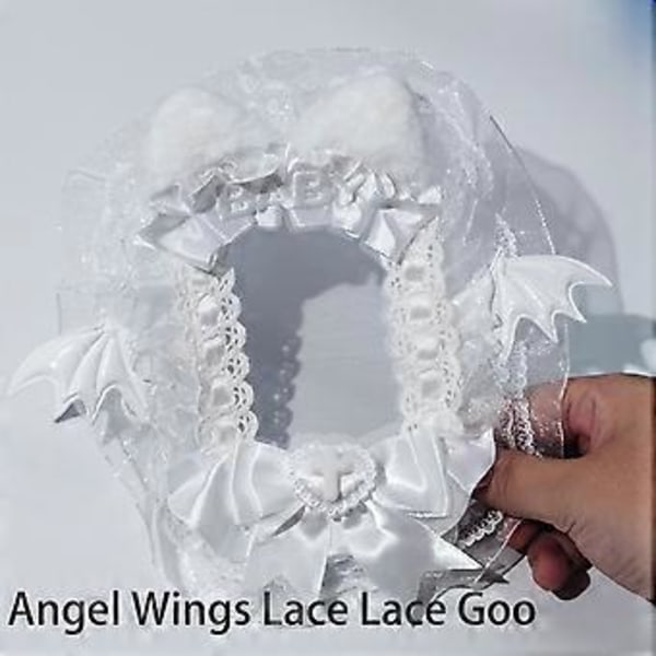 Kissankorvat Valokuvakortin Pidike Enkelinsiipi Valokuvakortin Esittelyteline Helmi Ketjulla Naisille Tytöille Cosplay-harrastajille White angel with cha