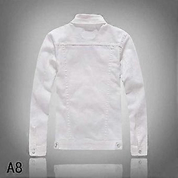 2025 Herre Denimjakke - Casual Slim Fit Bomuldsjakke for et Stilfuldt Look, Perfekt til Enhver Lejlighed Red 4XL