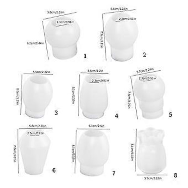 Silikonform Hydroponisk Växt Provrör Vas Formar DIY Blomsterarrangemang Handgjorda Blomkrukor Ljusstake Form Hantverk Style 6
