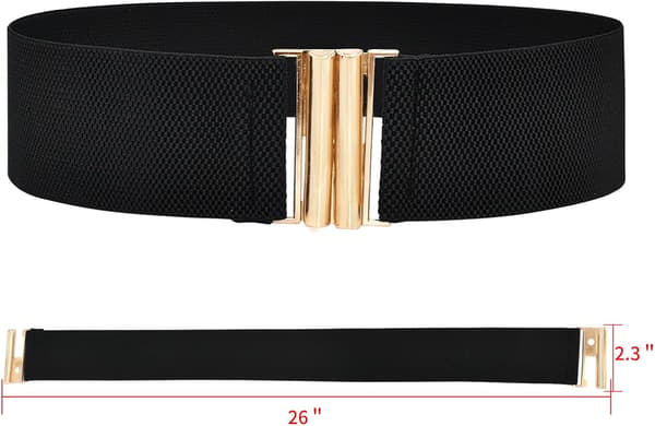 3-pakks elastiske belter for kvinner, bredt sammenlåst elastisk midje