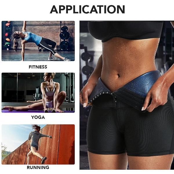 Sweat Sauna Housut, Body Shaper Waist Trainer, Muotoiluvaatteet, Tummy Hot Thermo Sweat Leggingsit, Fitness Workout (M)