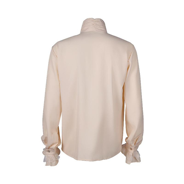 Miesille tarkoitettu merirosvopaita, renessanssin keskiaikainen cosplay-T-paita（S Beige）