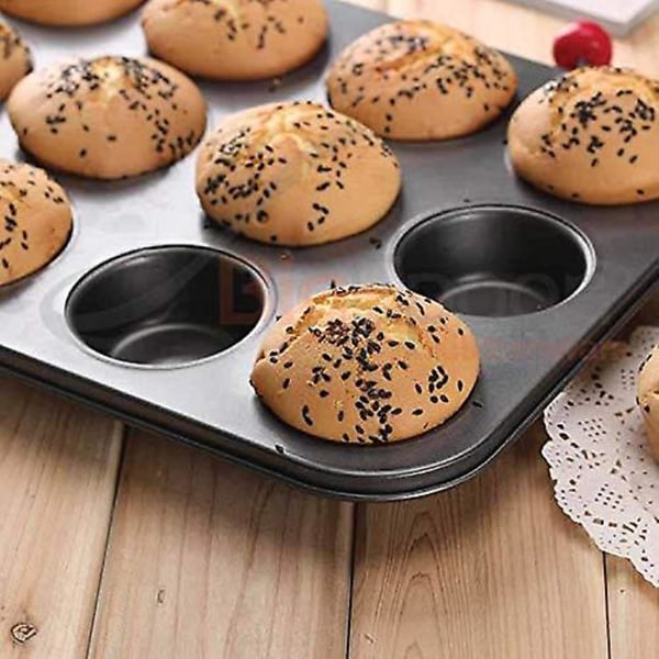 12 koppar non-stick muffinsbricka, muffinsform för muffins, pudding och amp; Bakform