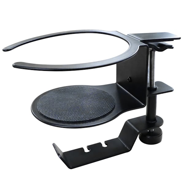 (grå) Skrivebordskoppholder, 2 i 1 justerbar metall PC spillkoppholder