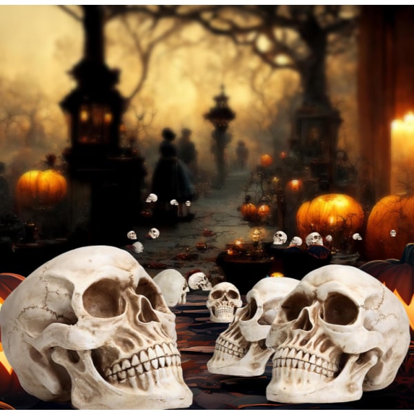 En dödskallemodell i naturlig storlek - Klassisk, Halloween-skalledekoration